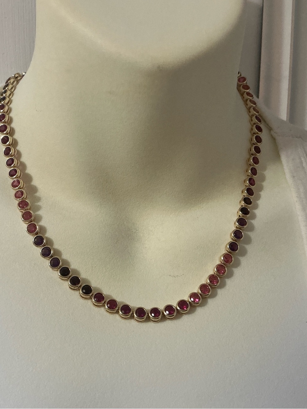 KENDRA SCOTT Carmen Tennis Necklace Pink Gold